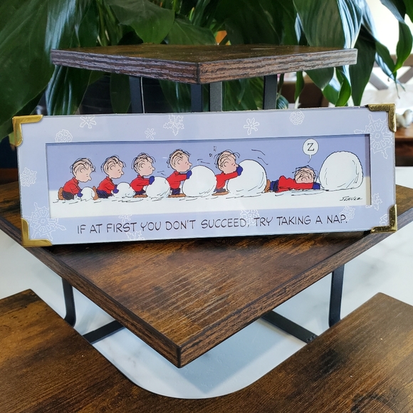 Hallmark Peanuts Gallery “Don’t Give Up!" Comic Strip Sign LINUS - Picture 9 of 9